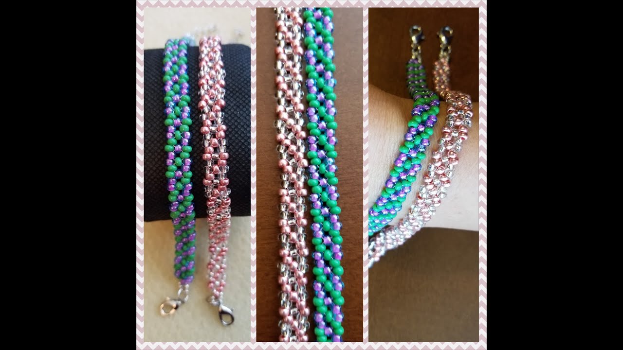 How to make All Seed Beads DIY Beading Tutorial using Right Angle Weave Beaded Bracelet