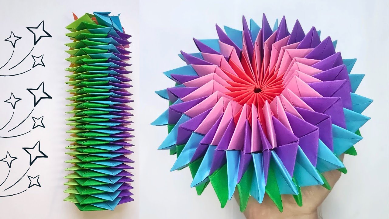 Origami SIMPLE FIREWORKS 🎇 How to make a paper fireworks