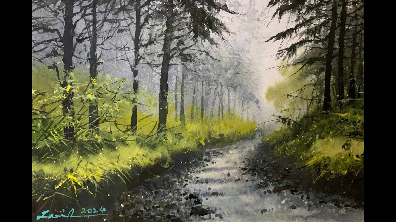 Watercolor painting Landscpe