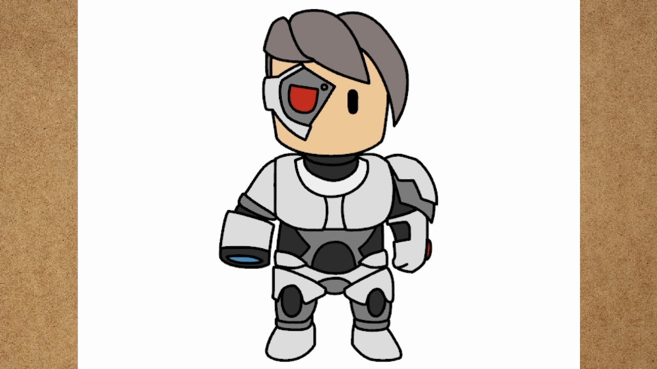 How to draw Cyborg from Stumble Guys
