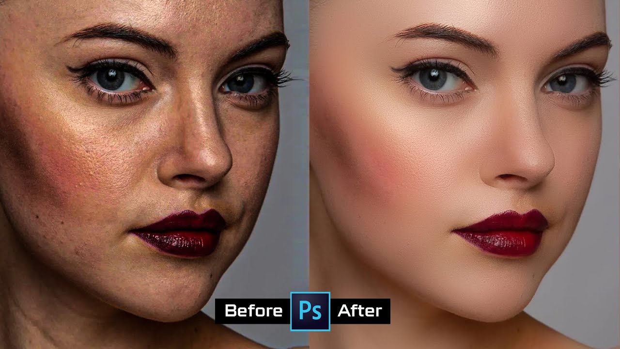 High-End Skin Retouching & Frequency Separation Photoshop | Smooth Skin Photoshop