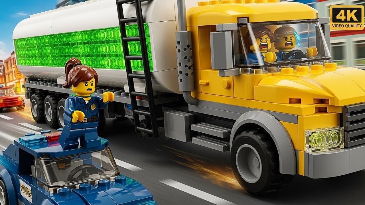 Trying to Stop a Runaway Chemical Tanker Truck in LEGO City! 🚛🧪💨