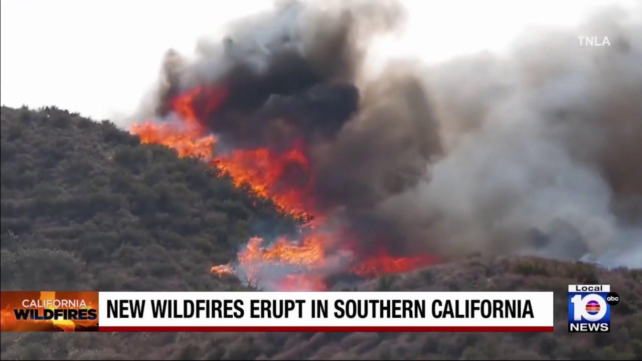 Exhausted firefighters battling another wildfire in Southern California