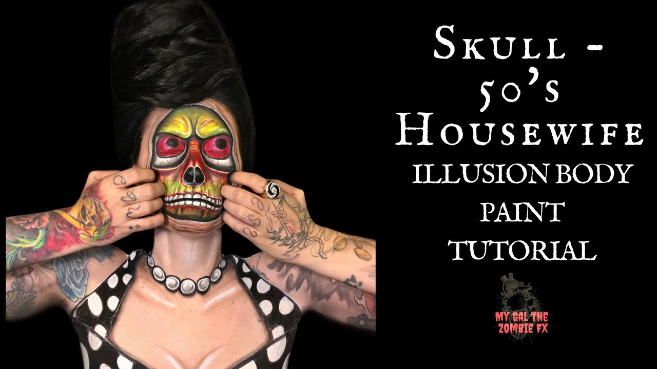 Illusion Body Paint Tutorial - Skull/50s Housewife