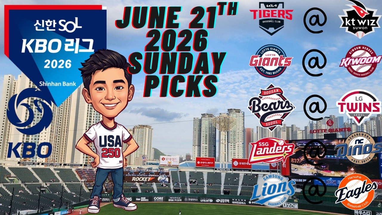 ПРОГНОЗЫ НА KBO 2026 НА ВОСКРЕСЕНЬЕ, 21 ИЮНЯ