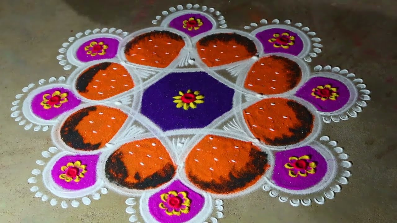 Maasi magam 🌻special kolam 🌻 3*3 pandaga muggulu designs 🌻 simple flowers rangoli design