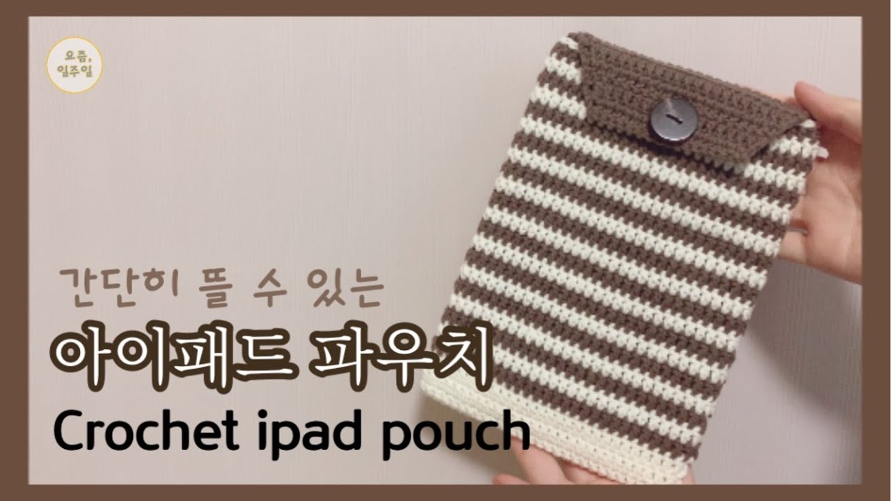 [코바늘] 줄무늬 아이패드 파우치/ crochet ipad pouch