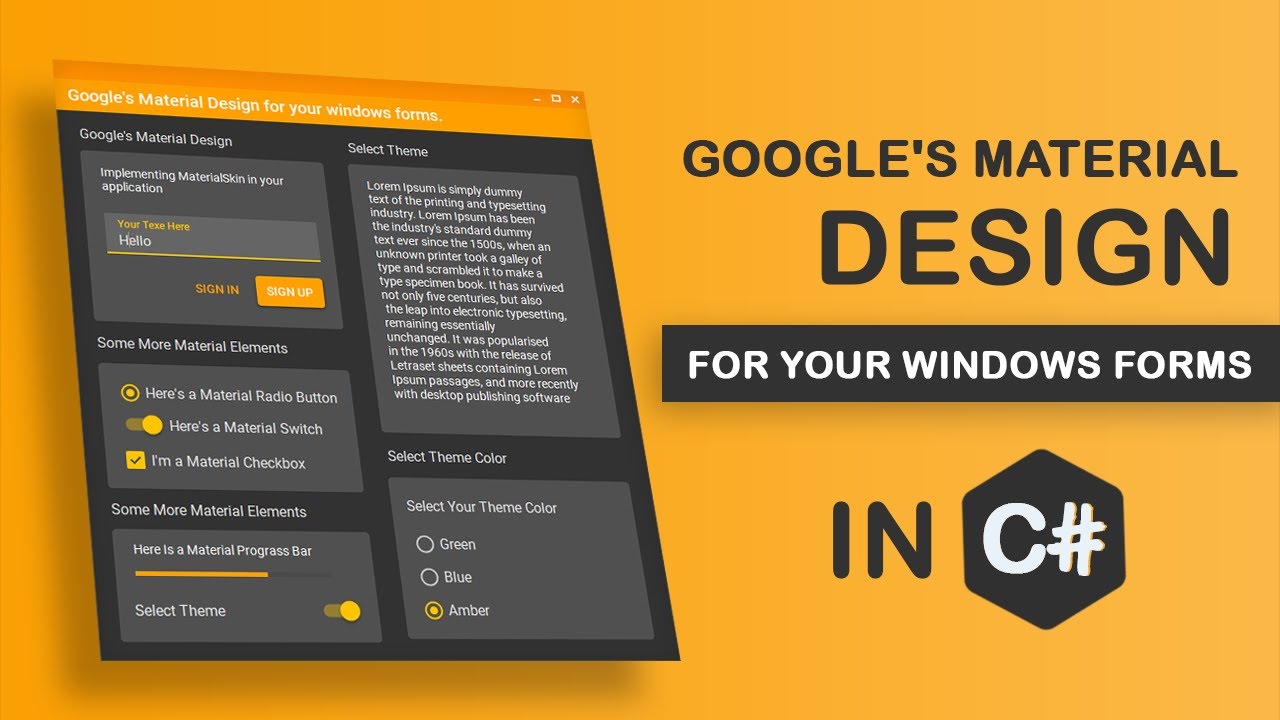 Material Design от Google для ваших форм Windows | Учебное пособие по C#