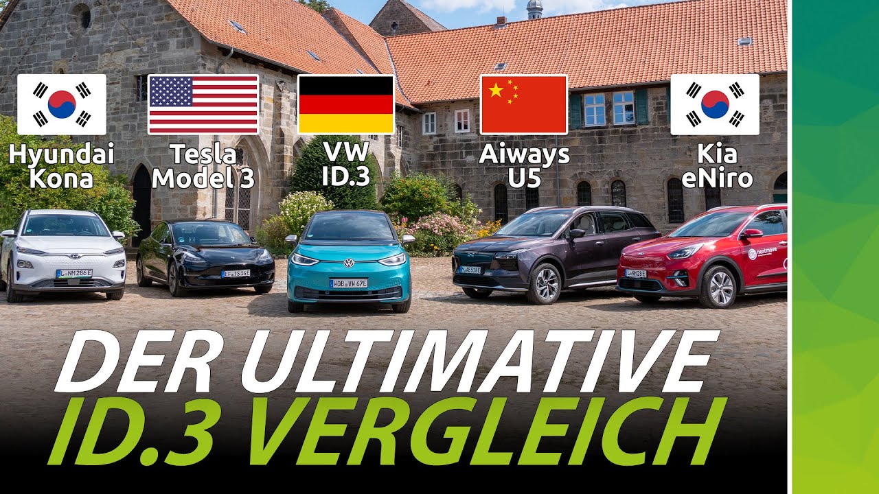 Der Elektroauto Check: VW ID.3 gegen Tesla Model 3, Aiways U5, Kia e-Niro, Hyundai Kona