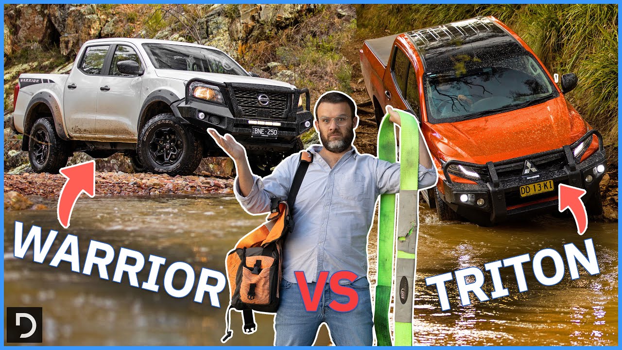 Mitsubishi Triton GSR против Nissan Navara SL Warrior | Tame против Tweaked Ute | Drive.com.au