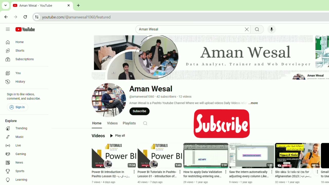 Learn and Improve your skills, Free of cost learning Tutorials in my Youtube channel,
