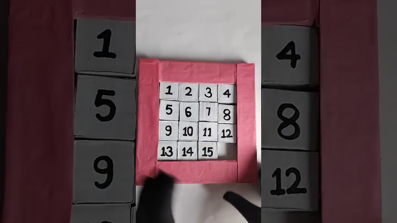 How to make 4&times;4 sliding number puzzle. #short #puzzleidea #game #cardboard