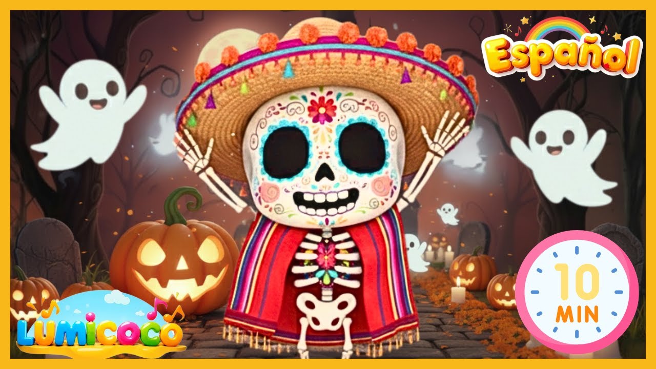 [10 Min] 💀 Canciones Infantiles de Día de Muertos y Halloween | Compilación Especial LumiCoco