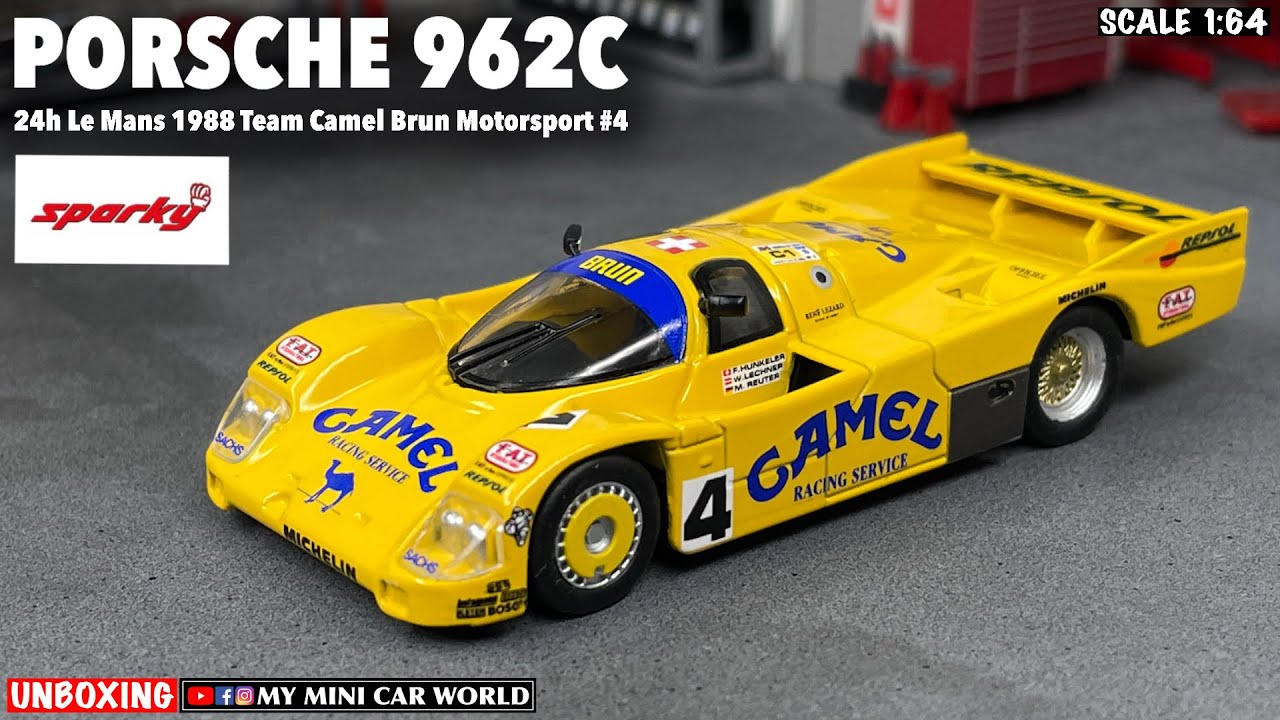 『MY MINI CAR WORLD』UNBOXING SPARKY 1/64 PORSCHE 962C-24h Le Mans 1988 Team Camel Brun Motorsport # 4
