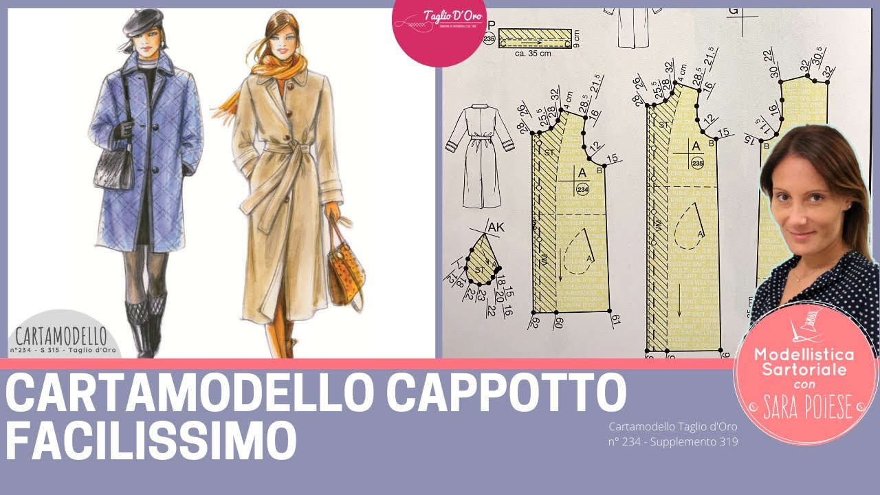 Come fare cartamodello cappotto facilissimo Taglio d'Oro | in sartoria con Sara Poiese