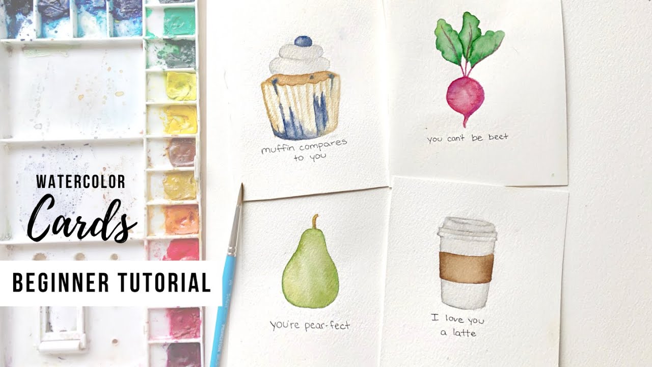Easy Watercolor Cards - Beginner Tutorial, great DIY gift idea