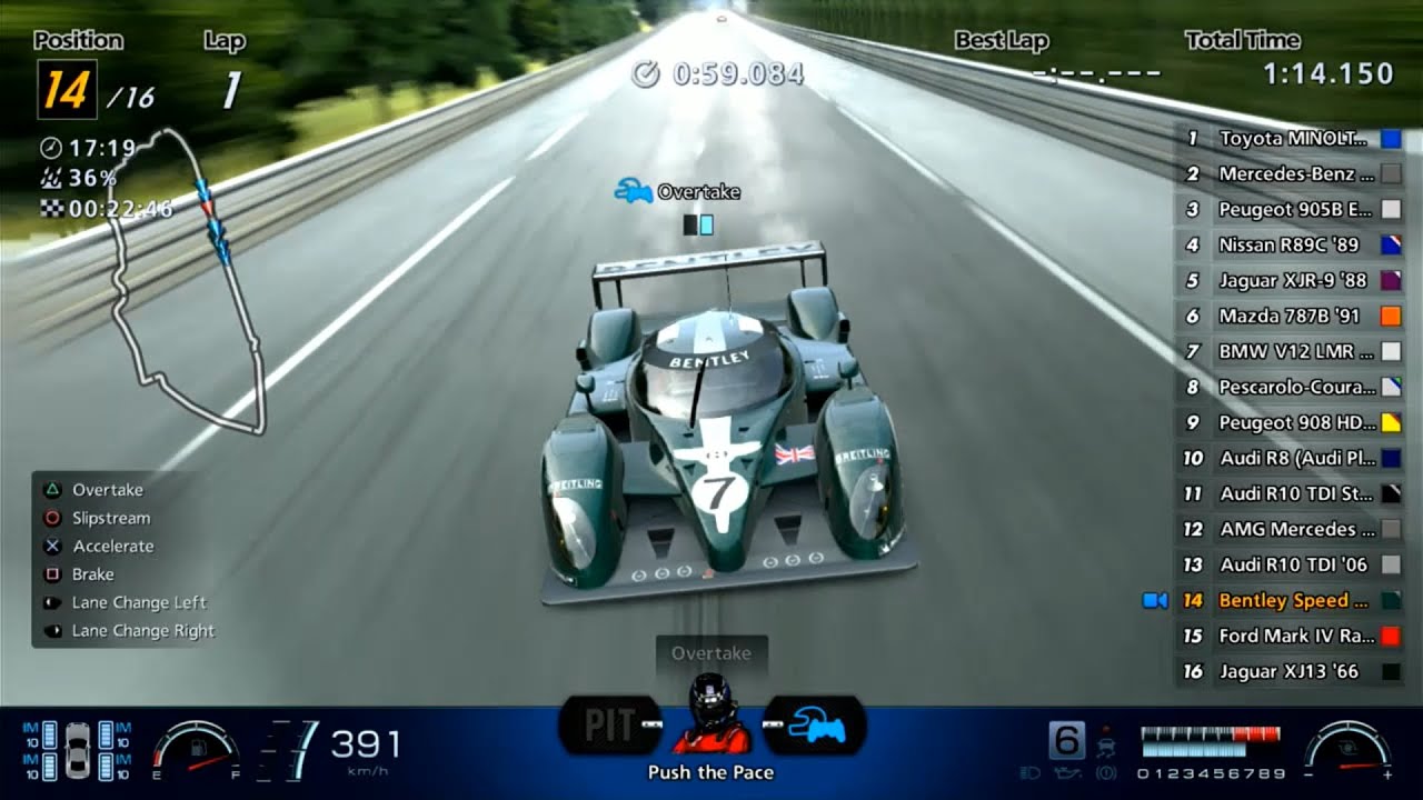 Gran Turismo 6 | Bentley Speed 8 on 24 H.. Minutes of Le Mans 