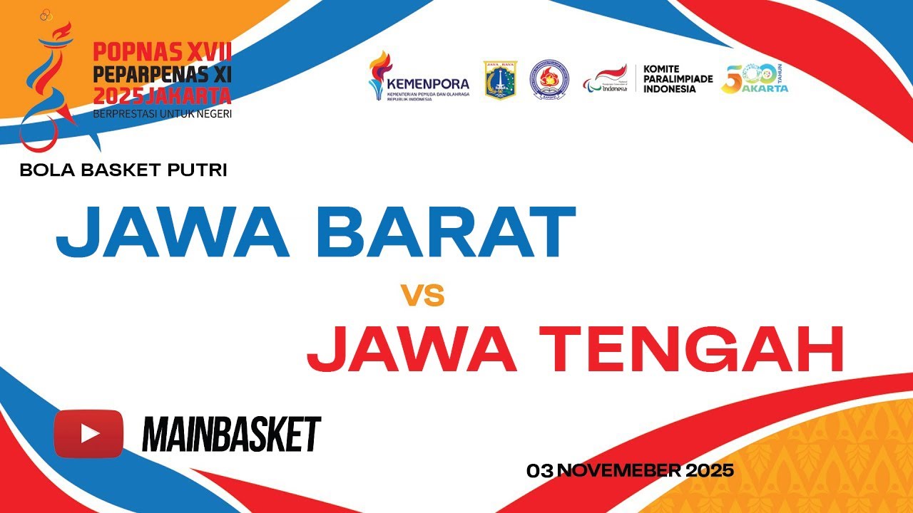 JAWA BARAT vs JAWA TENGAH - BOLA BASKET PUTRI - POPNAS 2025
