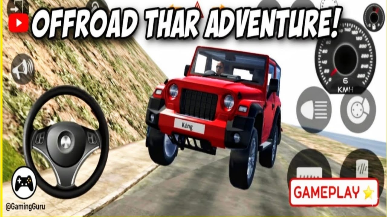Mahindra Thar Stunt/Adventure Gameplay 😎🎮 Gadi wala game 🎮🕹️/Car wala game🎮🕹️