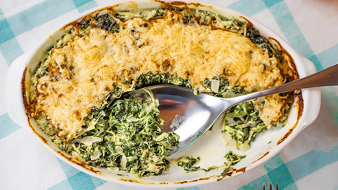 Keto Spinach Gratin Recipe with Cheese - Super Healthy & Very Easy to Make (3g Net Carb)