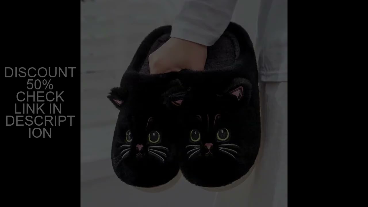 Cute Cat Slippers Fluffy Furry Women Home Platform Slippers Men Winter Plush Slides Indoor Fuzzy Sli