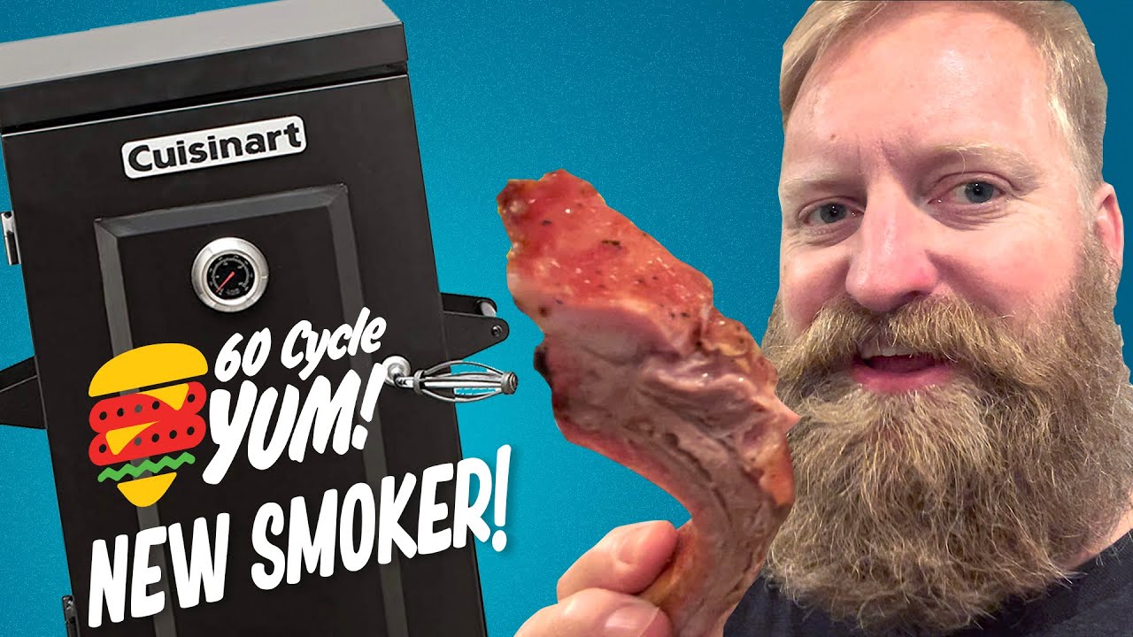 60 Cycle YUM! - Maiden Voyage of the Cuisinart COS-244 Vertical Propane Smoker - Pork Back Ribs