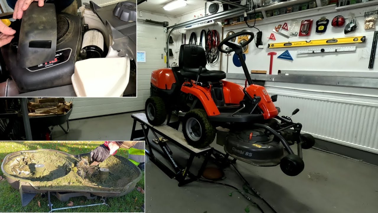 Service/check Husqvarna R112C riding lawn mower. Service/koll Husqvarna R112C åkgräsklippare.