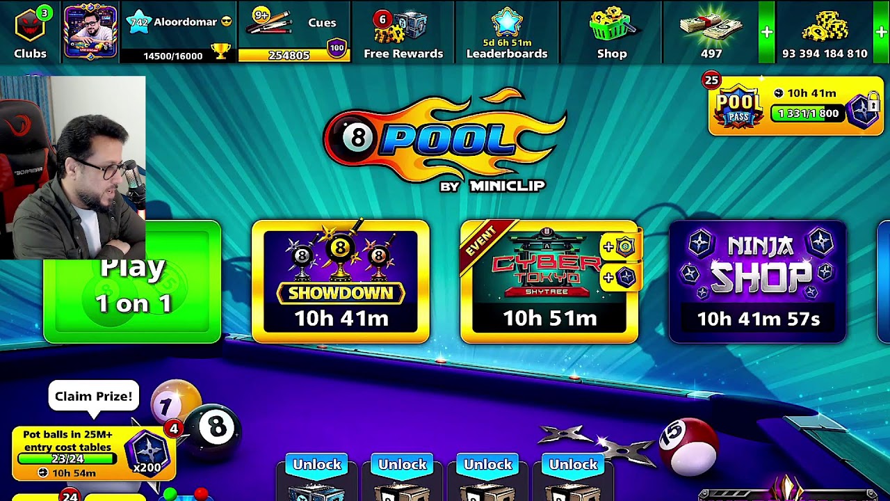 اجمل بث بلياردو بتاريخ 8 Ball Pool