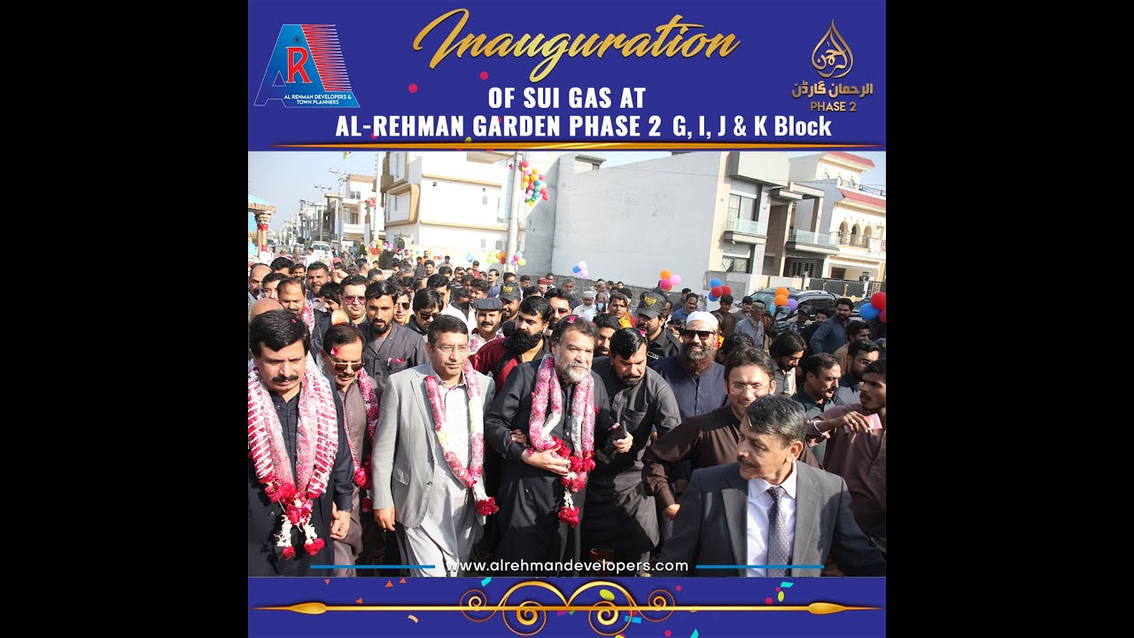 CEO Al Rehman Developers inaugurated the Sui Gas installation to facilitate the residents