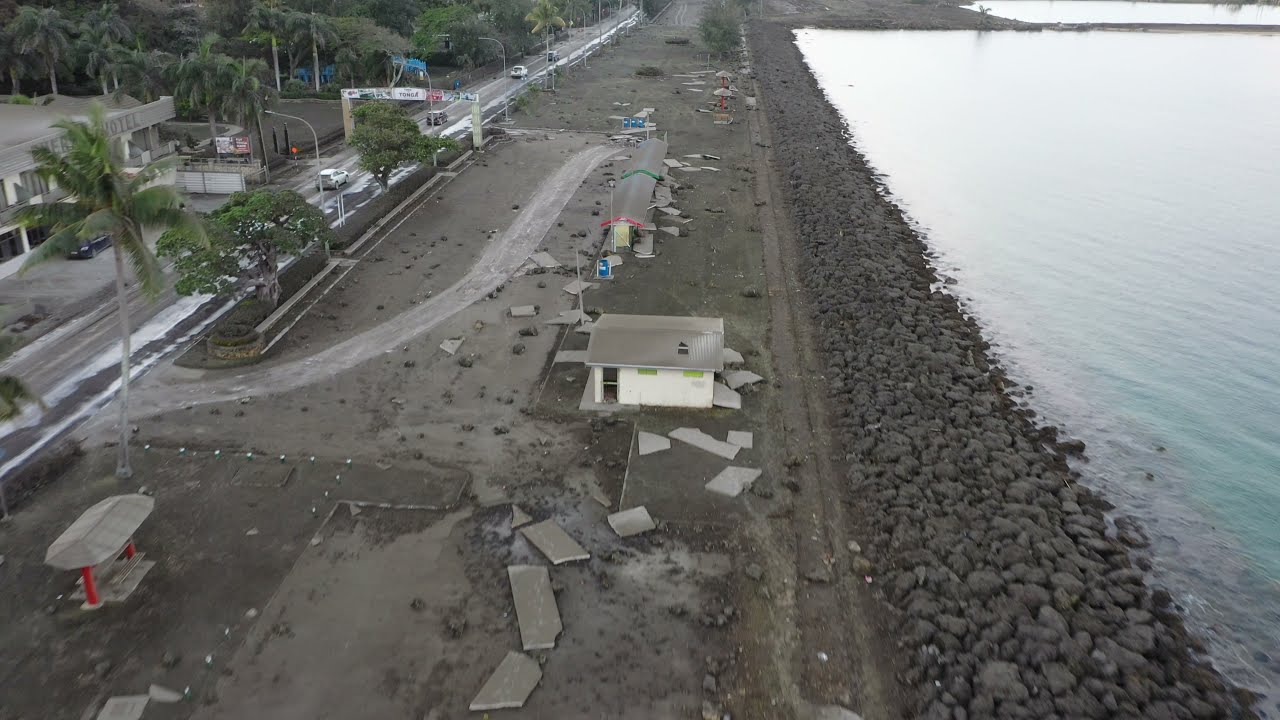 Tsunami Volcano Aftermath - Nuku'alofa Waterfront - January 16, 2022