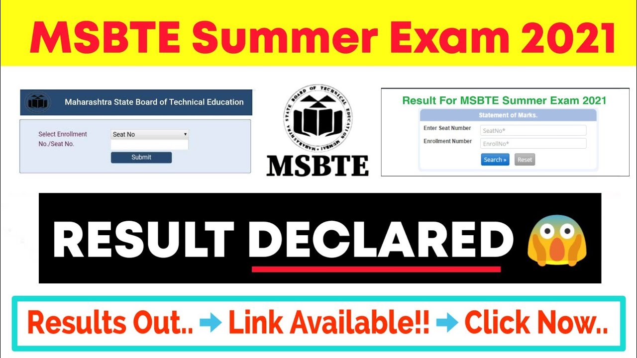MSBTE Summer 2021 Exam Result Declared | Check Now | Link Available