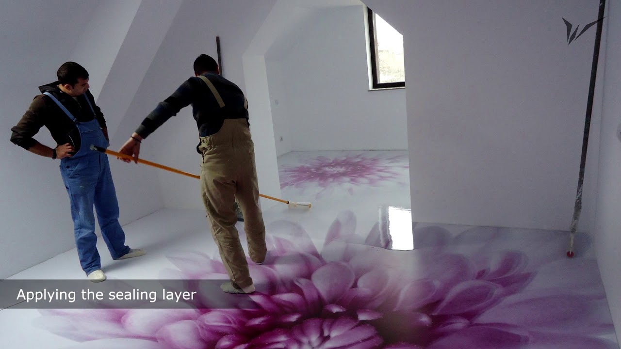 Designer 3D Epoxy Installation -  3D Floor Epoxy Top Coat