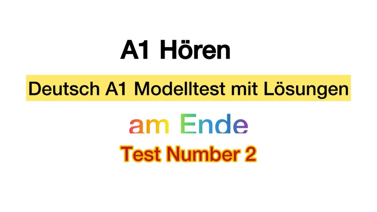 🇩🇪A1 Hören Model test 2