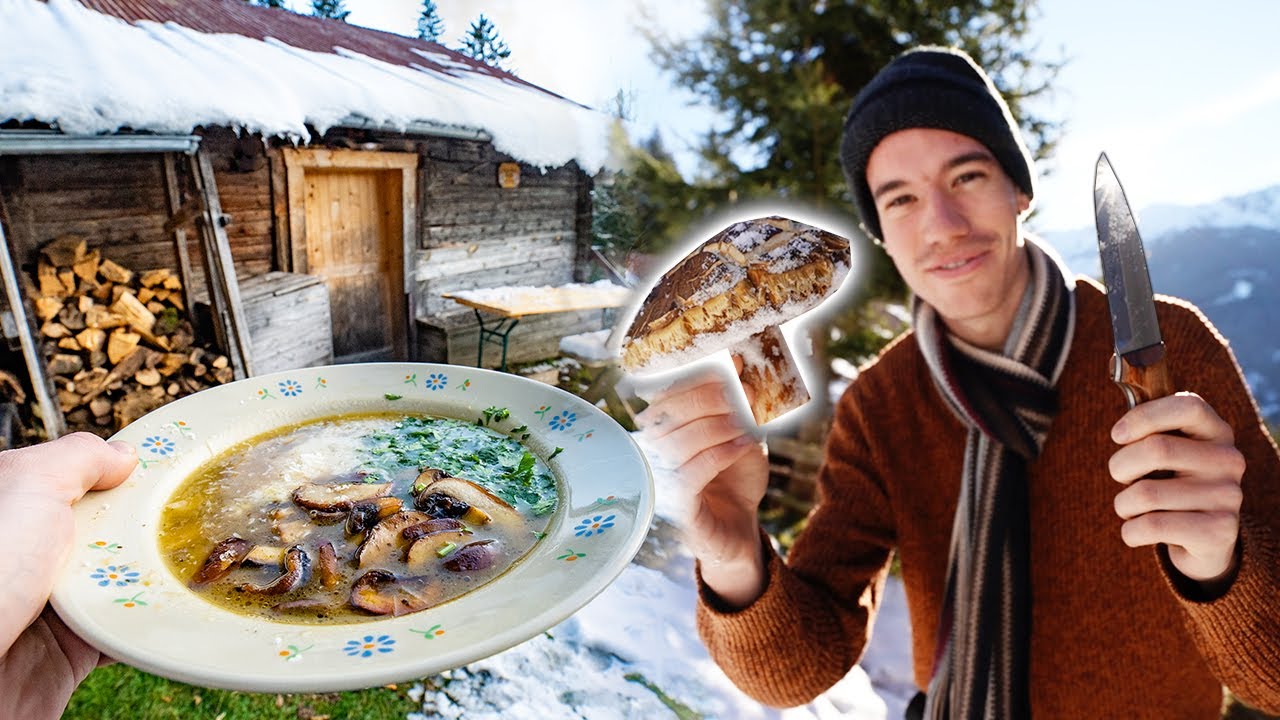 Cooking Wild Mushroom Soup/Stew in the Mountain Hut - Cooking with Alex Ep2