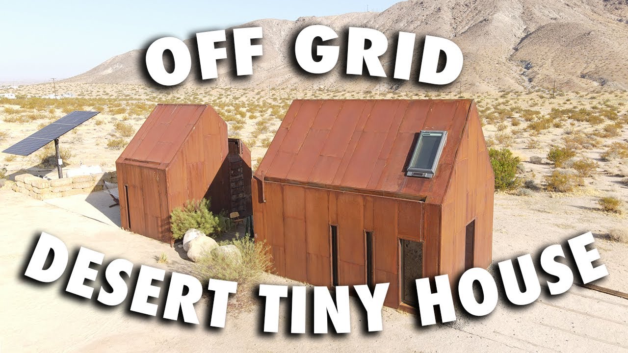 OFF THE GRID TINY HOUSE TOUR! Joshua Tree Desert Tiny Cabin