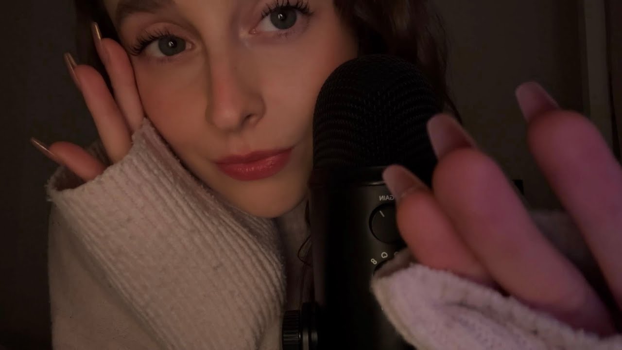 ASMR stickiest mouth sounds with close hand movements and face tracing 