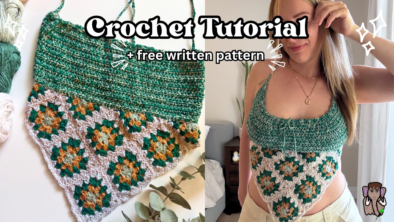 Granny's Bandana Top CROCHET TUTORIAL | Halter Top | Wooly Mama Crochet