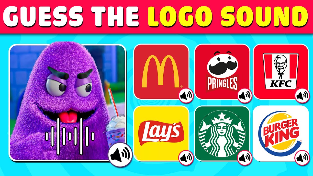 Угадайте звук логотипа | Grimace Shake, McDonald's | Викторина по логотипу