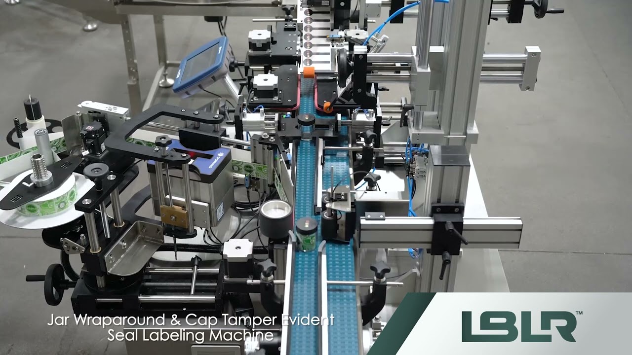 LBLR Jar Wraparound and Cap Tamper Evident Seal Labeling Machine