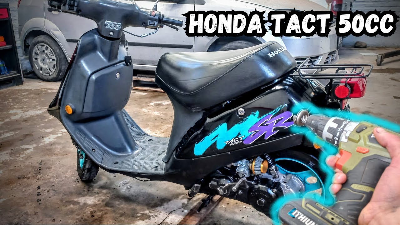 ARRANQUE con un TALADRO la MOTO, service para el HONDA TACT 50cc.