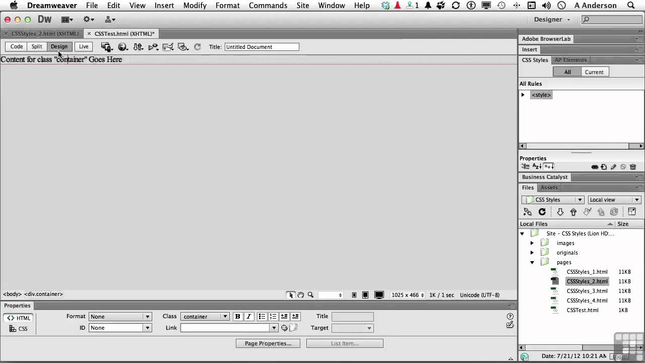 Dreamweaver CS6 Tutorial | Working with Div Tags | InfiniteSkills