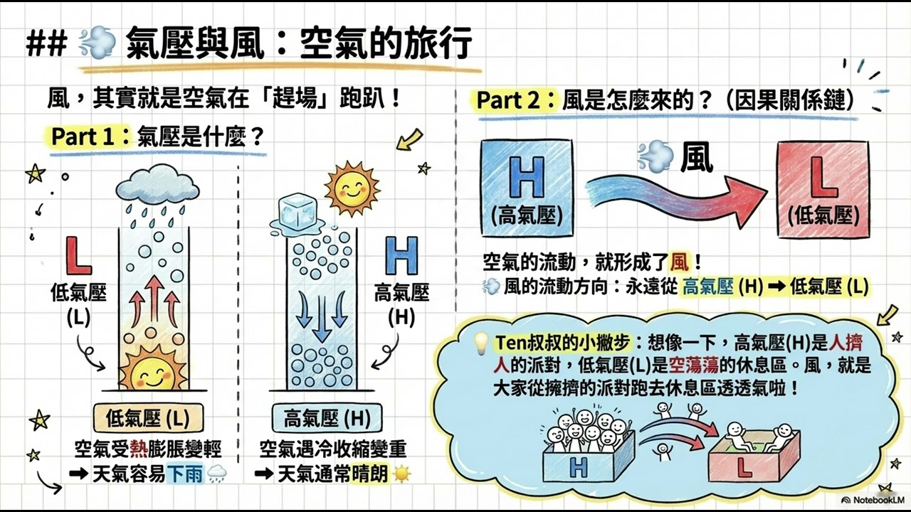 [筆記] 國一上_地理：第5章「台灣天氣與氣候」筆記登場！☔️☀️｜《Ten叔叔的地理好筆記》