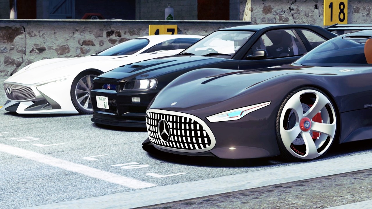 Гиперкары Infiniti Concept Vision Gran Turismo против Concept Vision Gran Turismo в Старом СПА