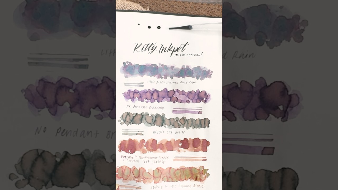 these fountain pen inks are incredible! &middot; Kitty InkPot Sample Swatch Party