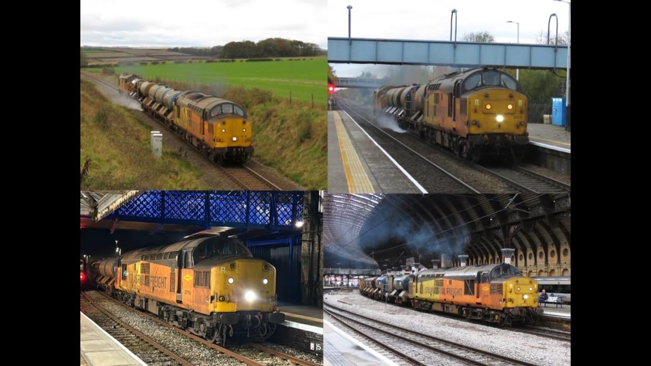 37116 TNT 37175 Thrashing & Slipping round Yorkshire on 3J51 Colas RHTT Jetters