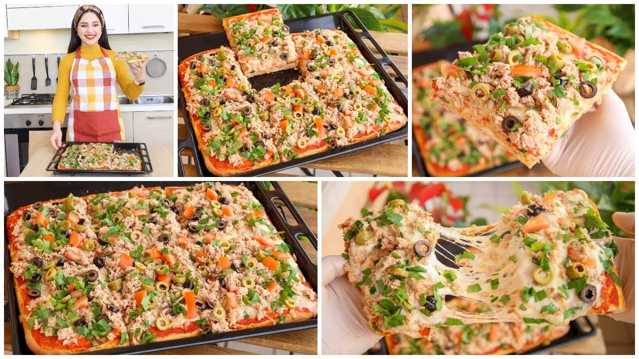 بيتزا كاري تونسية متاع زمان خفة وبنة من اليوم ما عادش تستغناو عليها أفضل من الجاهزة😋Pizza carr&eacute;e