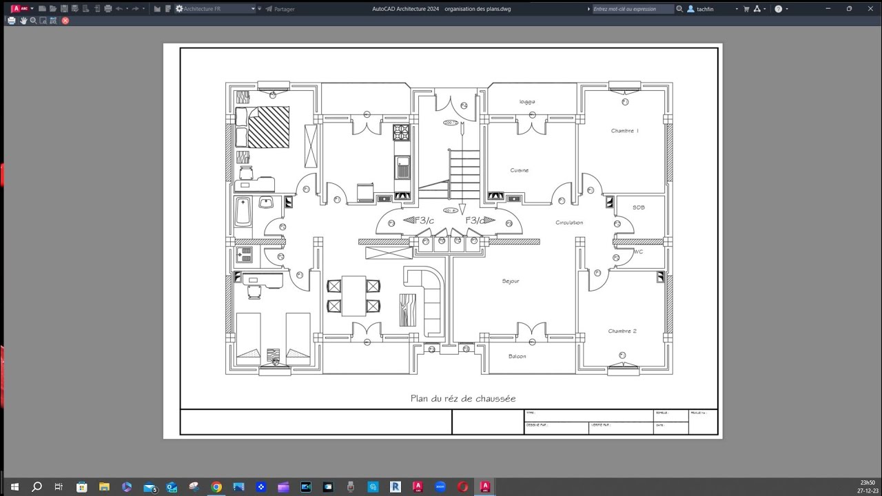 Autocad - Impression des présentations de façon esthétique - Portfolio (-PAN) (ZOOM EXTEND)