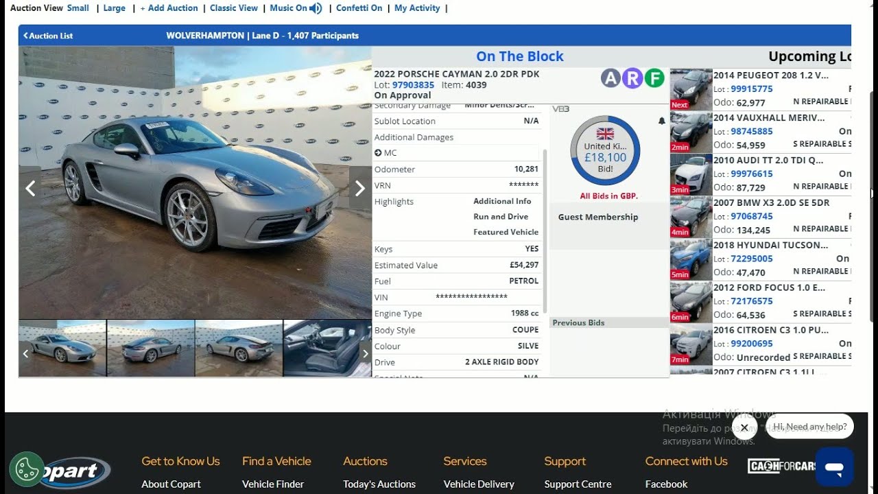 Live Copart UK Car Auction | Real Bidding & Final Prices