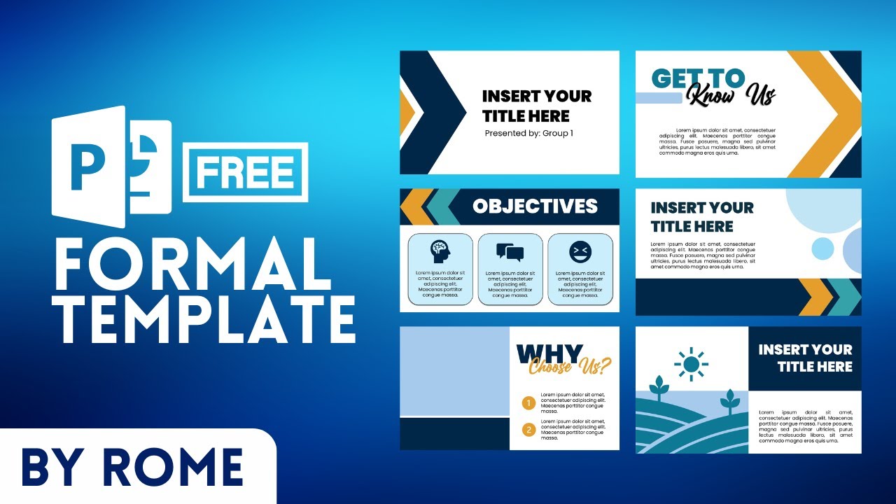 FREE Simple Formal PPT Template by Rome