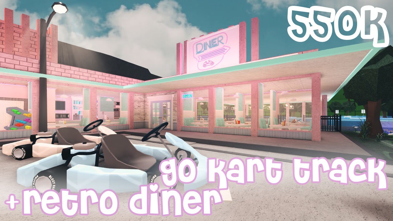 GoKart Track + Retro Diner Speed Build [ ROBLOX BLOXBURG ] + tour
